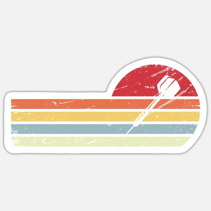 Lignes rétro - Cercle - Fléchette - Sticker taille S (10 x 10 cm)