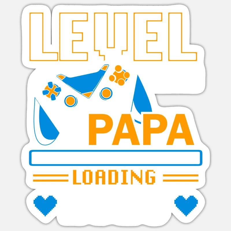 Papa Level Loading 2023 - Sticker Größe S (10 x 10 cm) - Mattweiß