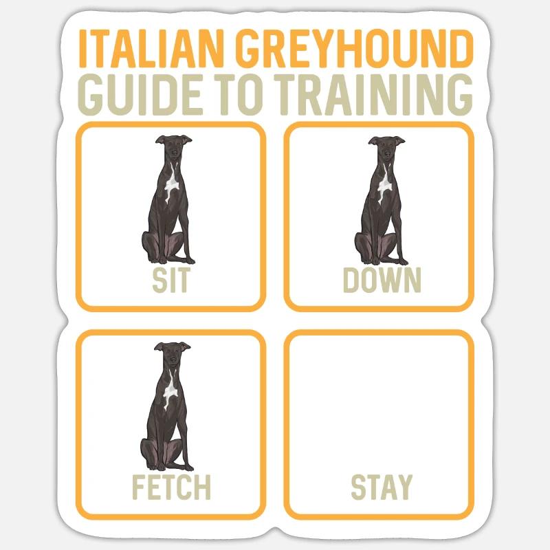 Lévrier italien Greyhound Chiens - Sticker taille S (10 x 10 cm) - blanc mat