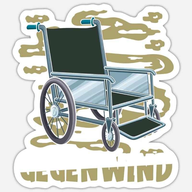 Rollstuhl Rollstuhlfahrer - Sticker Größe S (10 x 10 cm) - Mattweiß
