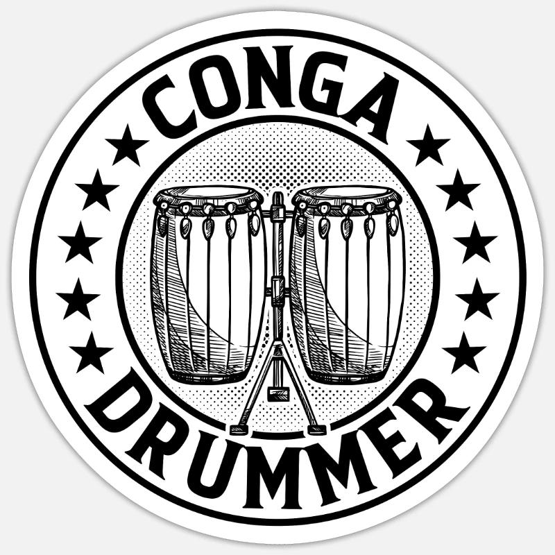Conga Drummer Sticker size S (10 x 10 cm)