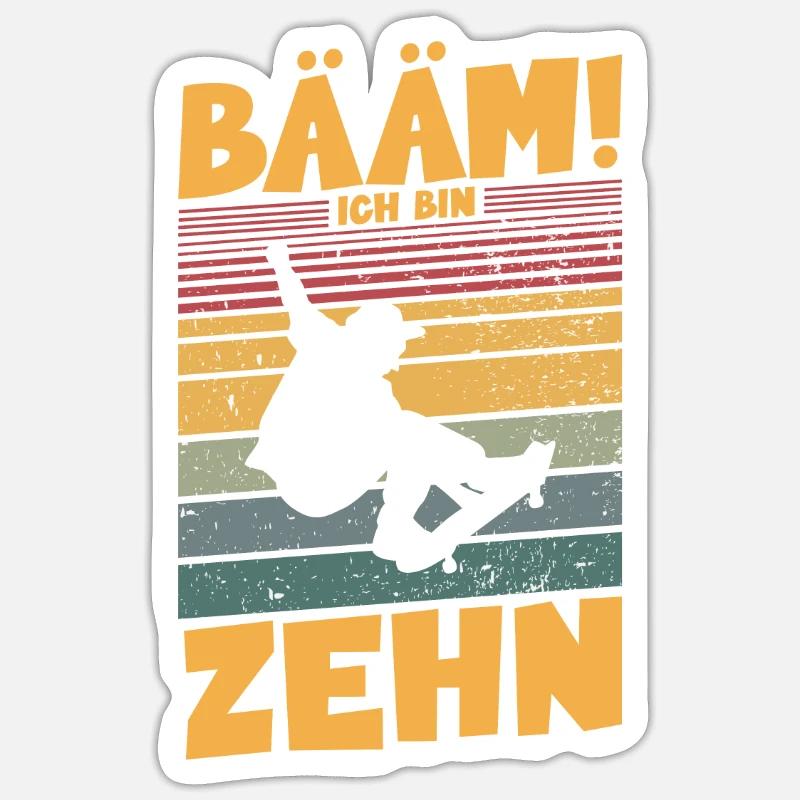 Bääm! Ich bin 10 - Sticker Größe S (10 x 10 cm) - Mattweiß