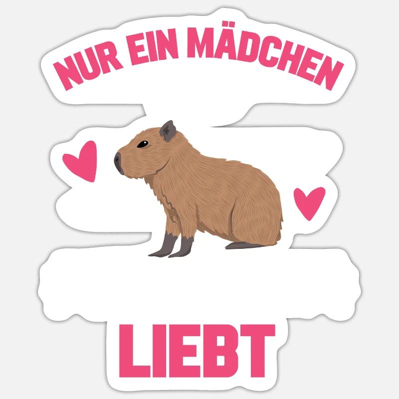 Capybara Mädchen Geschenk Niedliches Capybara Sticker Größe S (10 x 10 cm)