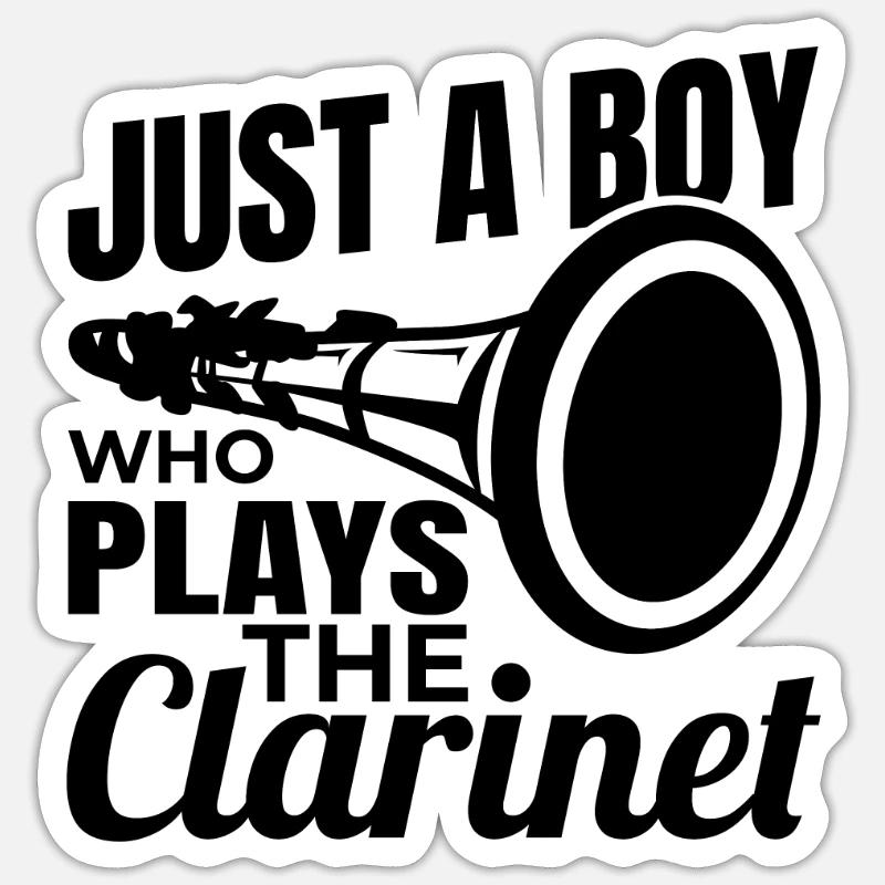 Nur ein Junge der Klarinette spielt Sticker Größe S (10 x 10 cm)