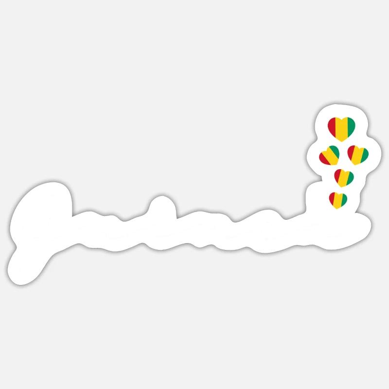 Guinée - Sticker taille S (10 x 10 cm) - blanc mat