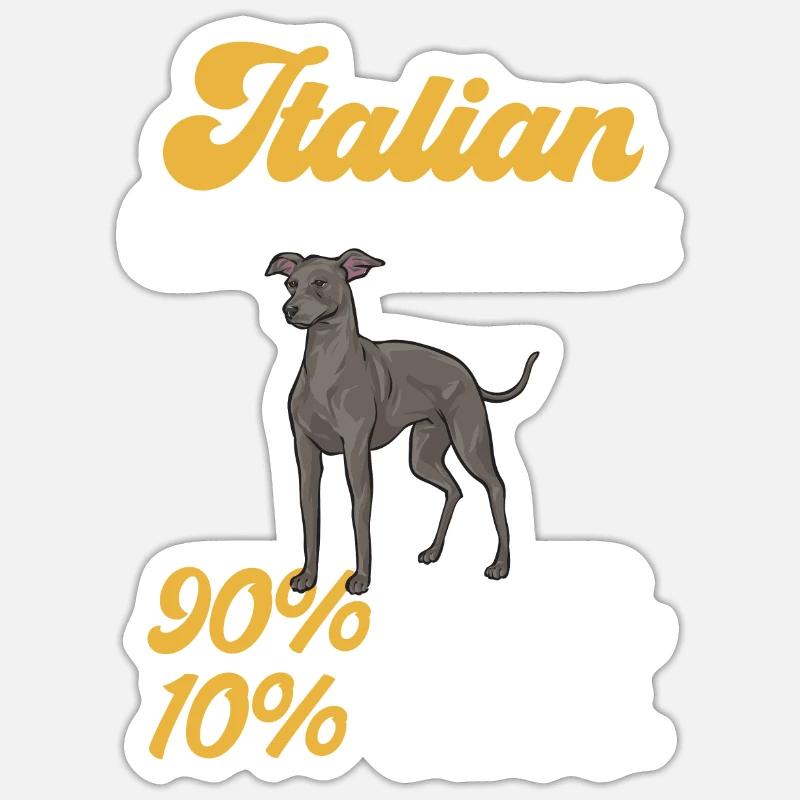 Lévrier italien Greyhound Chiens - Sticker taille S (10 x 10 cm) - blanc mat