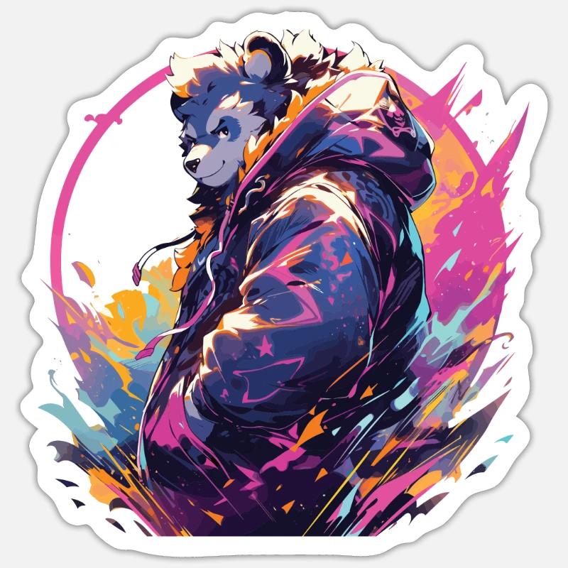 Panda Cool Panda Bear Pandas - Sticker size S (10 x 10 cm) - white matte