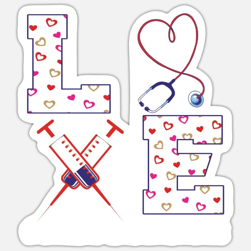 Advanced Practice Nurse Valentine's Day - Sticker Größe S (10 x 10 cm) - Mattweiß
