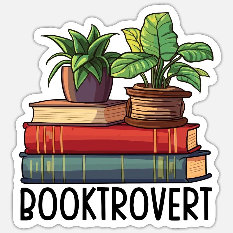 Booktrovert - Sticker size S (10 x 10 cm) - white matte