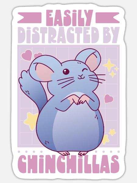 Chinchilla Liebhaber Geschenk Geschenkidee - Sticker Größe S (10 x 10 cm) - Mattweiß