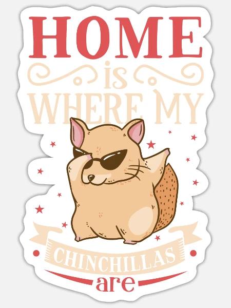 Chinchilla Liebhaber Geschenk Geschenkidee - Sticker Größe S (10 x 10 cm) - Mattweiß