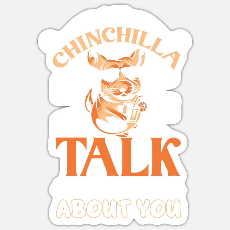 Idée cadeau Chinchilla Lover - Sticker taille S (10 x 10 cm) - blanc mat
