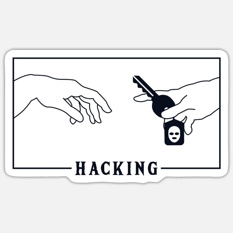 Michelangelo Création d’Adam Hacking Sniffer Sticker taille S (10 x 10 cm)