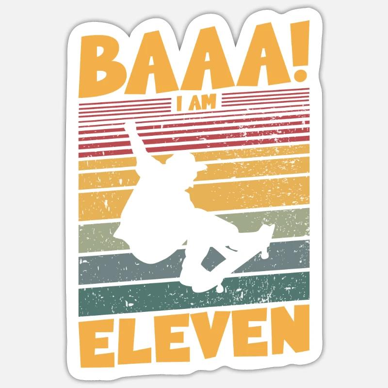 Baaa! I am eleven - Sticker size S (10 x 10 cm) - white matte