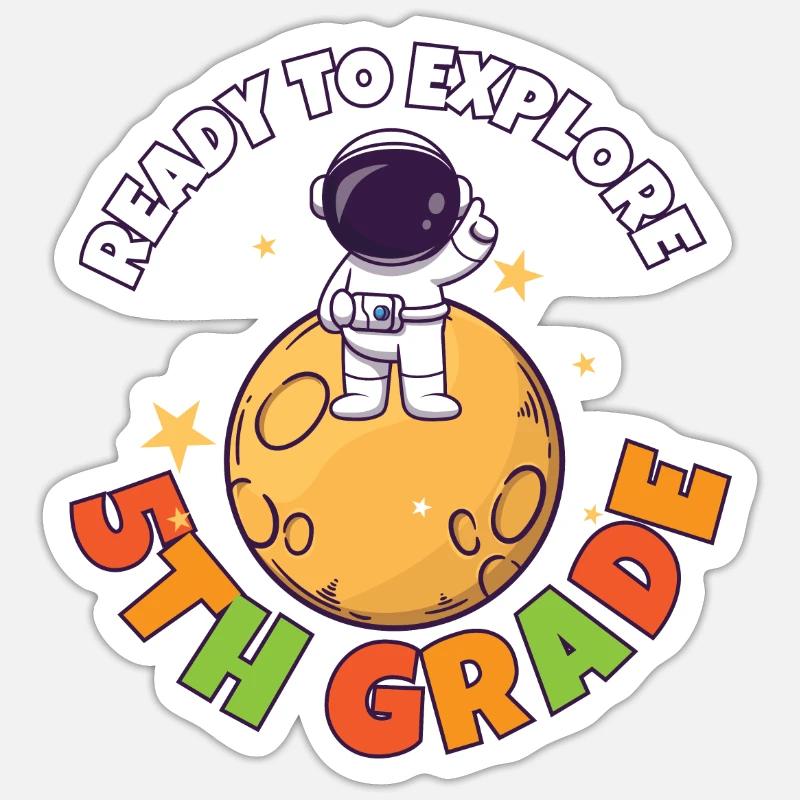 Back To School Day Ready to Explore 5th Grade Sticker Größe S (10 x 10 cm)