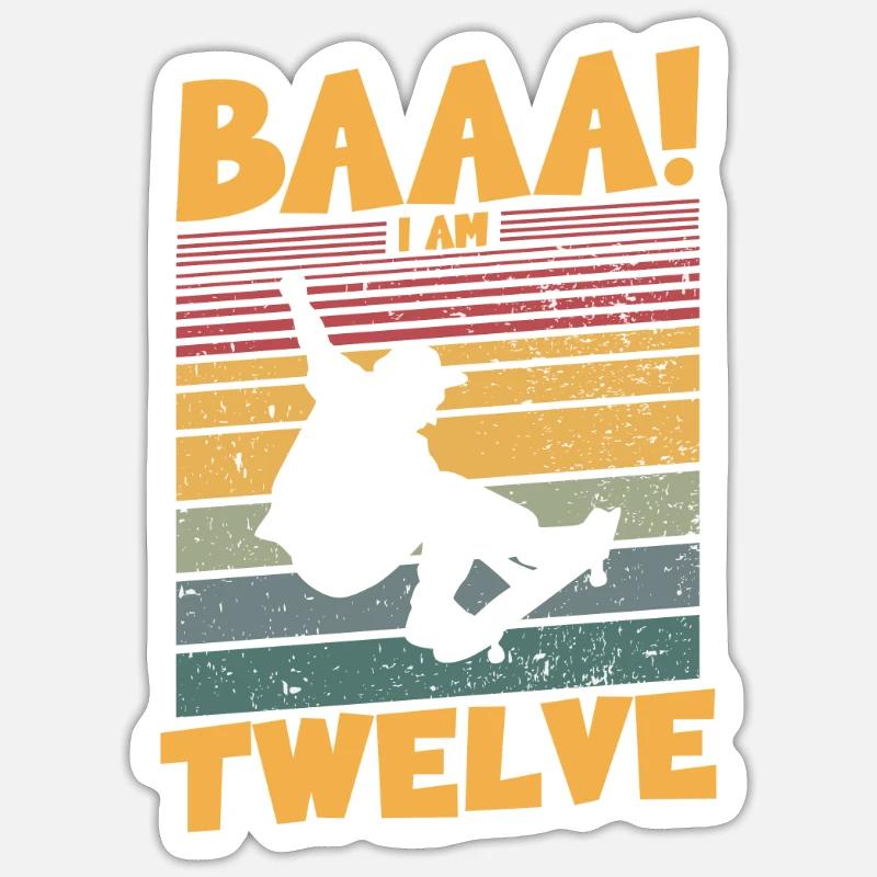 Baaa! J’ai douze ans Sticker taille S (10 x 10 cm)
