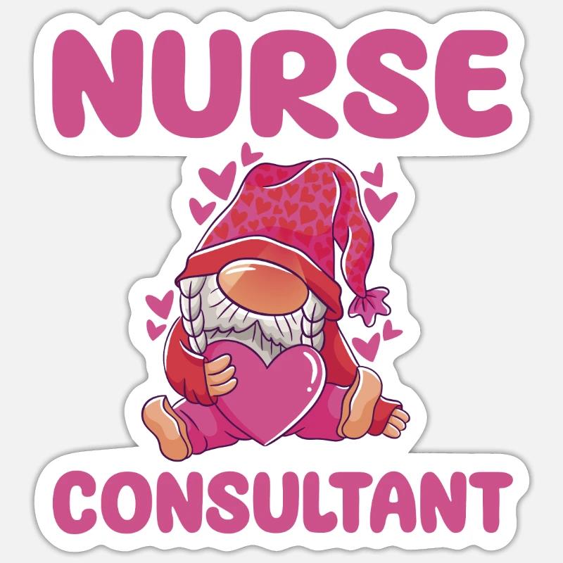 Nurse Consultant Dwarf - Sticker size S (10 x 10 cm) - white matte