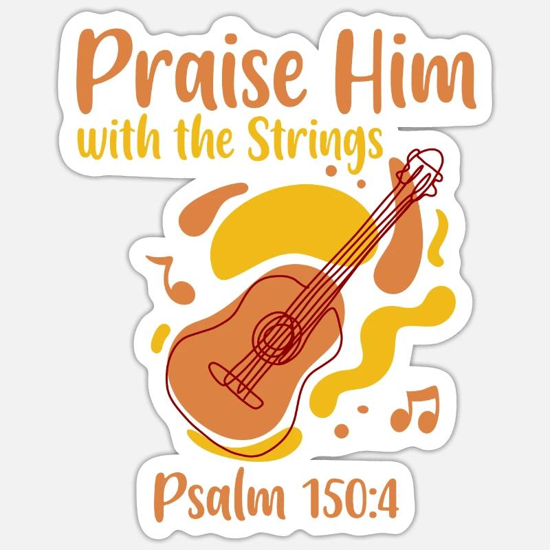 Praise Him With The Strings 4 - Sticker Größe S (10 x 10 cm) - Mattweiß