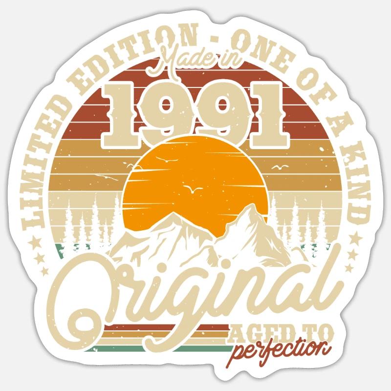 Nostalgic birthday present 1991 32/33 years Sticker size S (10 x 10 cm)