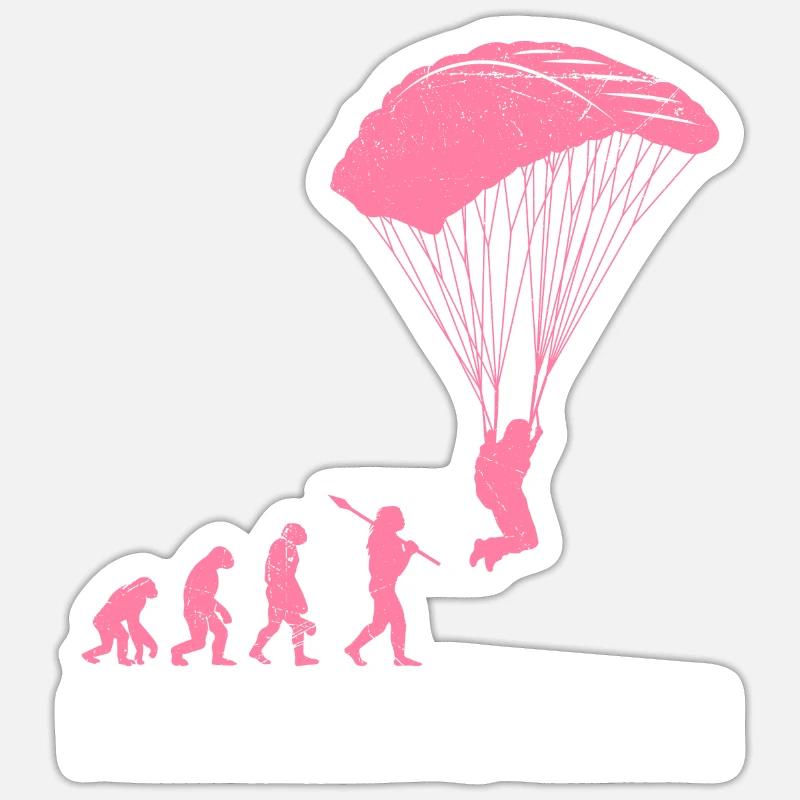 Paragliding Evolution Gleitschirmfliegen Damen Sticker Größe S (10 x 10 cm)