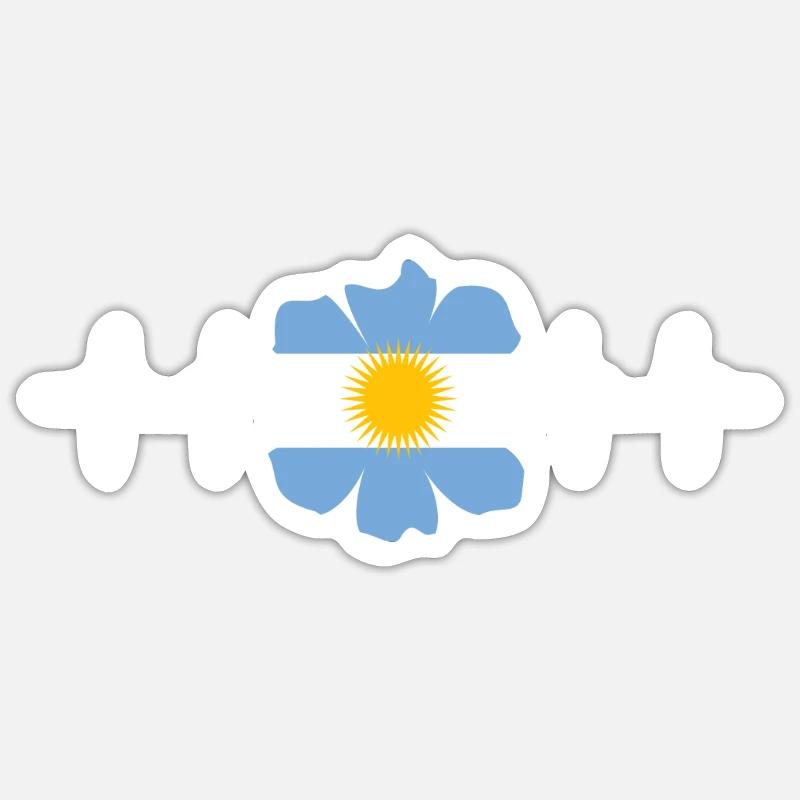 Drapeau de l’Argentine - Sticker taille S (10 x 10 cm) - blanc mat