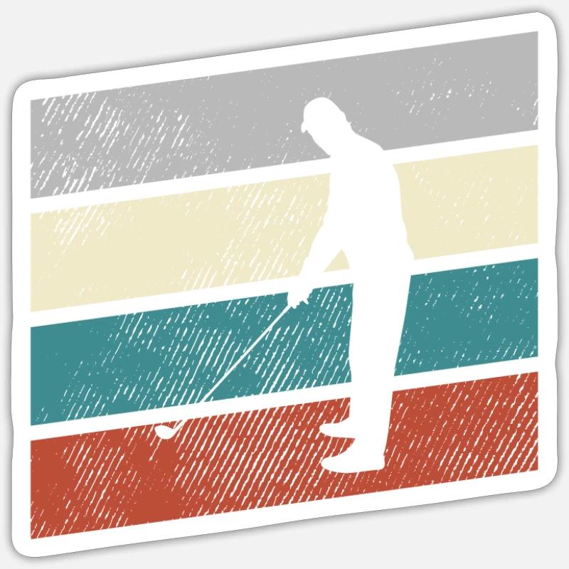 Golf Retro - Sticker Größe S (10 x 10 cm) - Mattweiß
