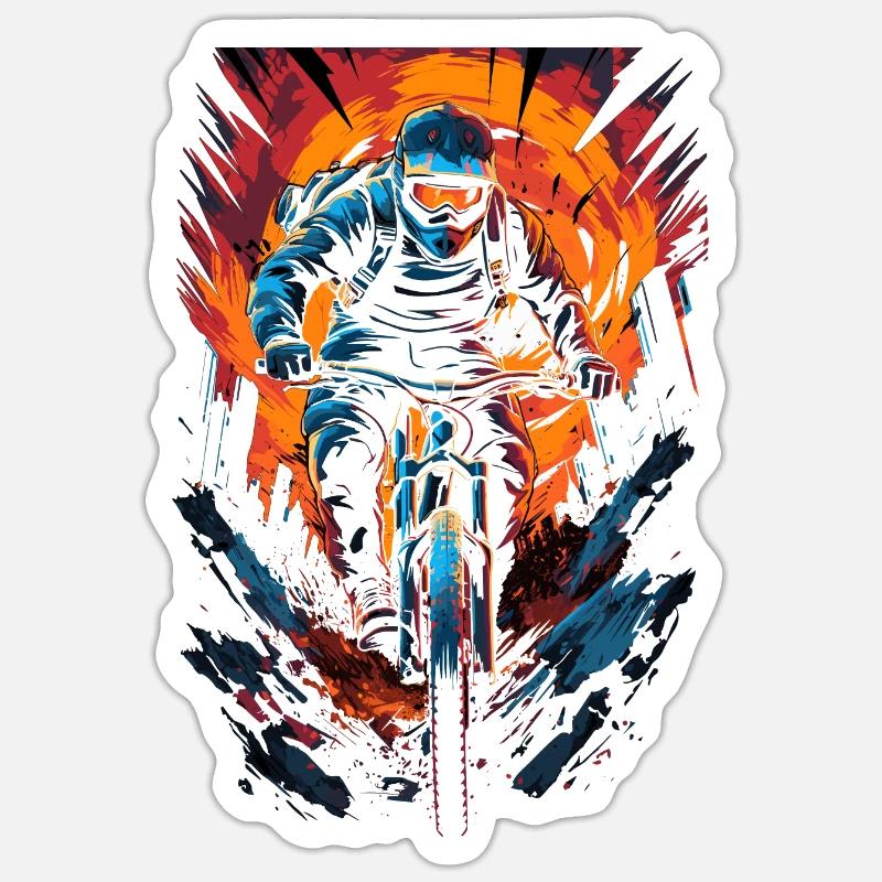 Conception de VTT Downhill Biker Sticker taille S (10 x 10 cm)