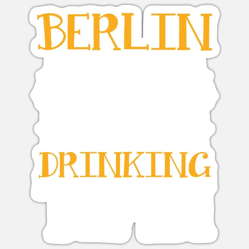 Berlin Drinking Team - Sticker taille S (10 x 10 cm) - blanc mat