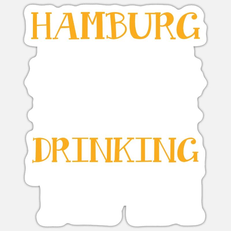 Hamburg Drinking Team - Sticker Größe S (10 x 10 cm) - Mattweiß