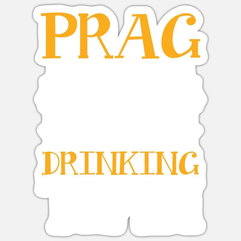 Prague Équipe de buveurs - Sticker taille S (10 x 10 cm) - blanc mat
