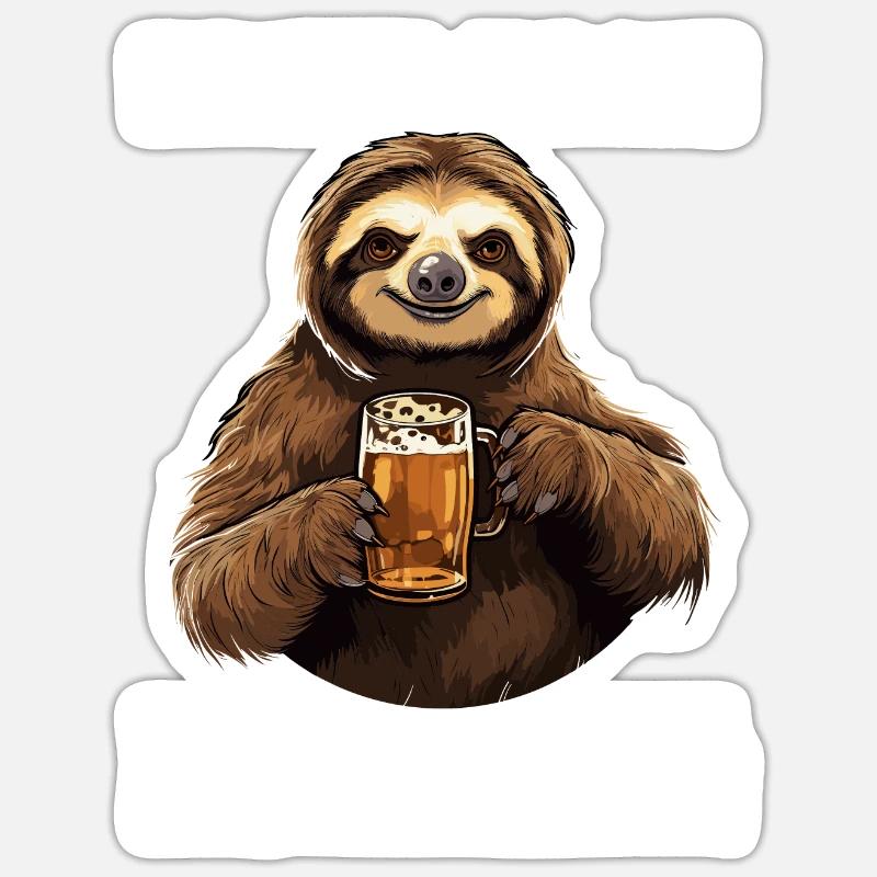 Faultier Ich Kam Sah Und Kippte Mir Einen Hinter Sticker Größe S (10 x 10 cm)
