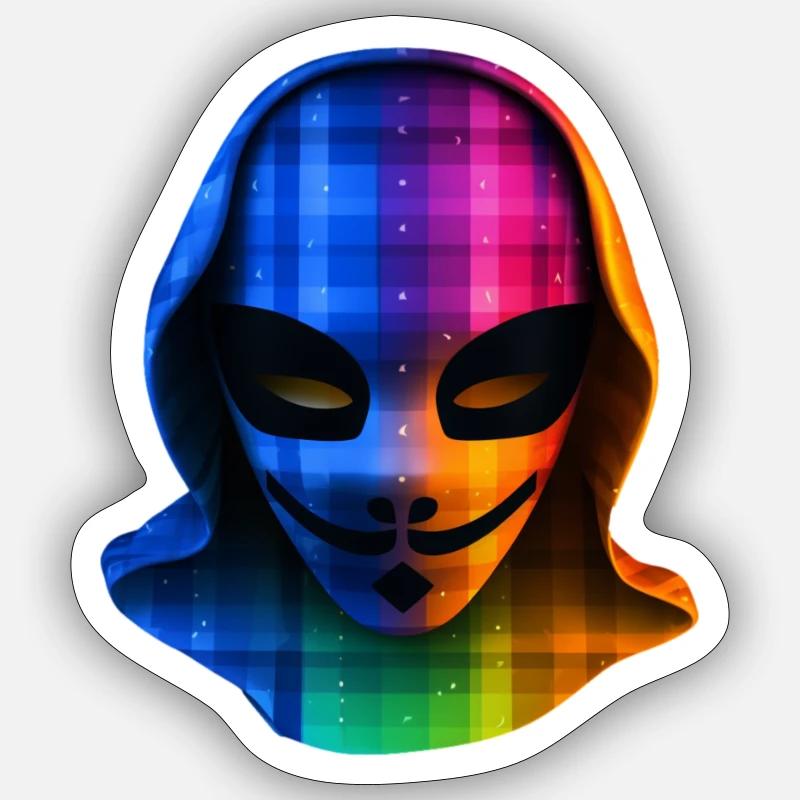 Digital Pride: Anonymous LGBTQAI+ - Sticker Größe S (10 x 10 cm) - Mattweiß
