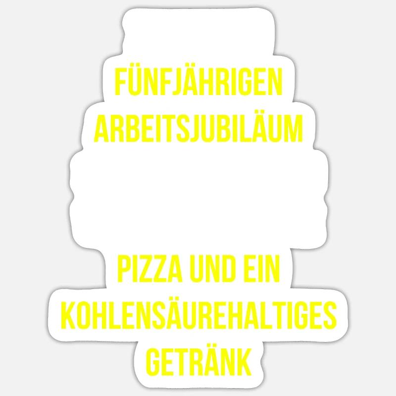Arbeitsjubiläum Dankbarkeit Chef traurig Pizza Sticker Größe S (10 x 10 cm)