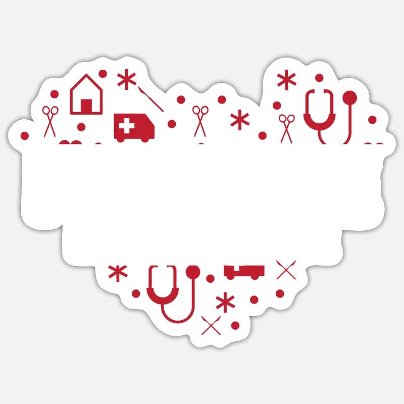 Nursing Scientist Heart - Sticker size S (10 x 10 cm) - white matte