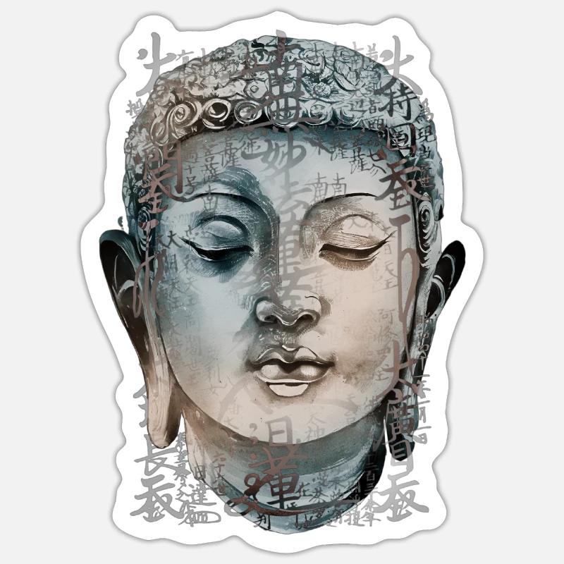 Buddha - Sticker size S (10 x 10 cm) - white matte