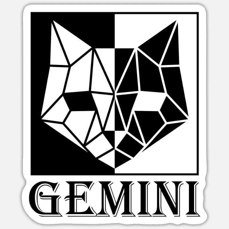 Gémeaux - Sticker taille S (10 x 10 cm) - blanc mat