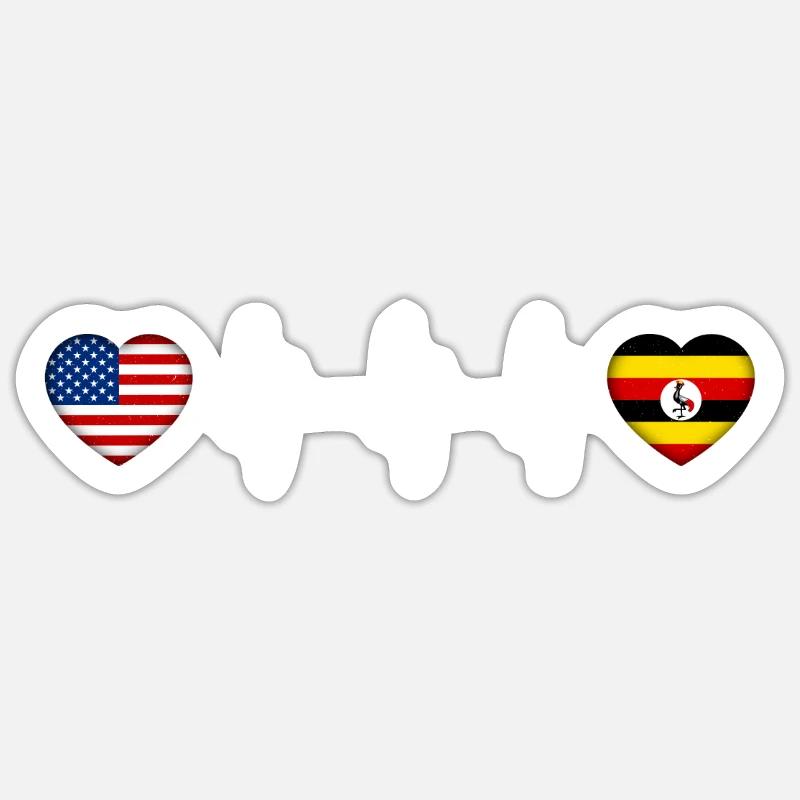 Ouganda - Sticker taille S (10 x 10 cm) - blanc mat