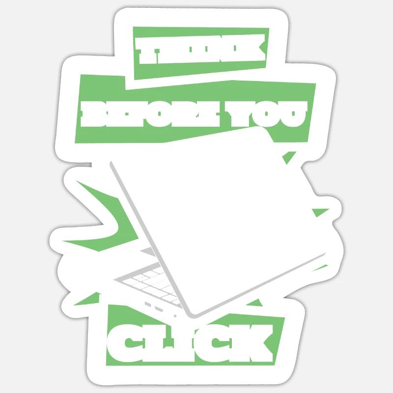 Think Before You Click Social Engineering Sticker size S (10 x 10 cm)