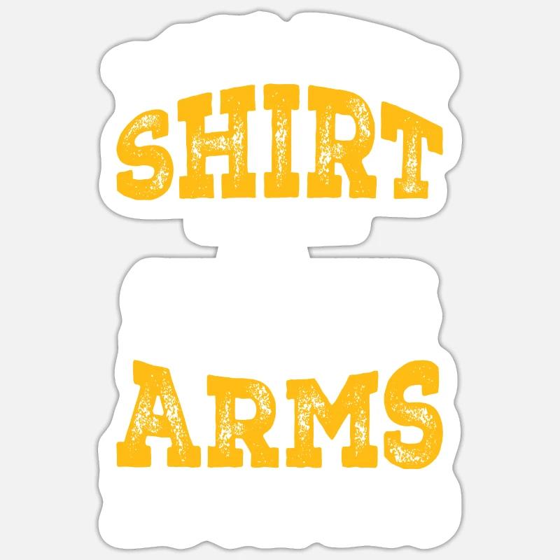 Bras de fer - Sticker taille S (10 x 10 cm) - blanc mat