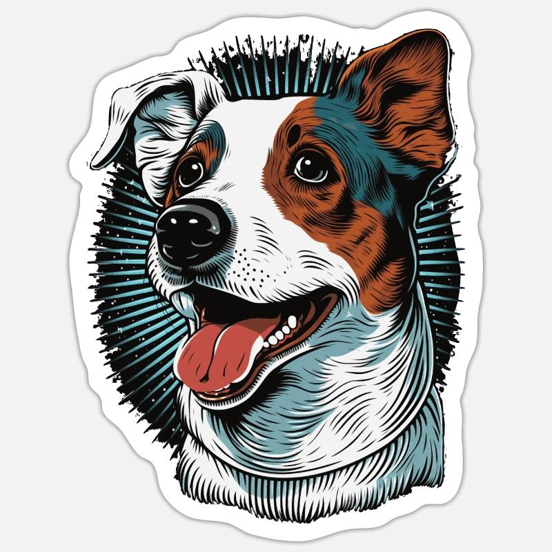 Cute Jack Russel Terrier Dog Breed Pet Lover - Sticker Größe S (10 x 10 cm) - Mattweiß