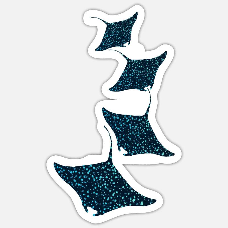 Manta Rochen - Sticker Größe S (10 x 10 cm) - Mattweiß