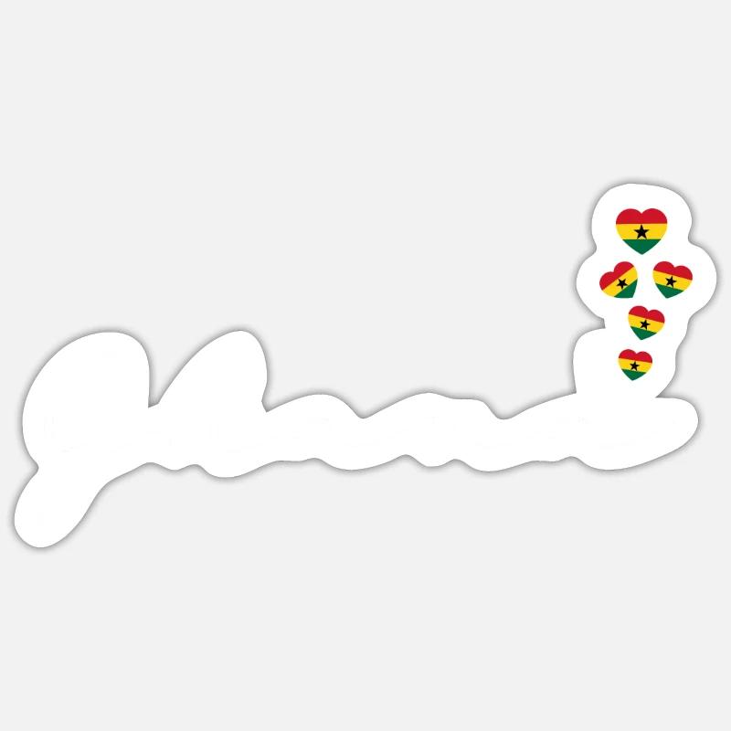 Ghana - Sticker taille S (10 x 10 cm) - blanc mat