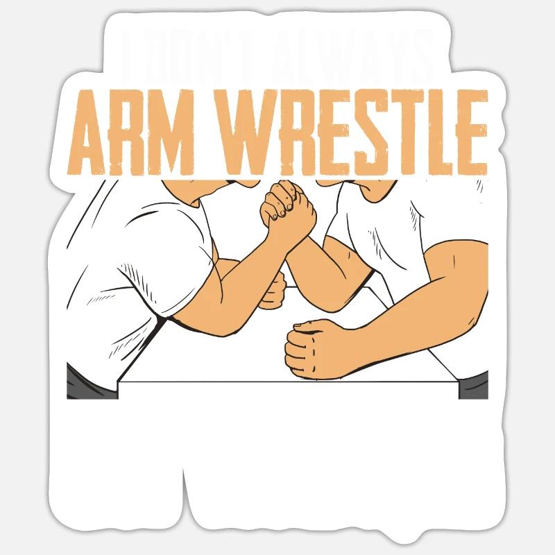 Bras de fer - Sticker taille S (10 x 10 cm) - blanc mat