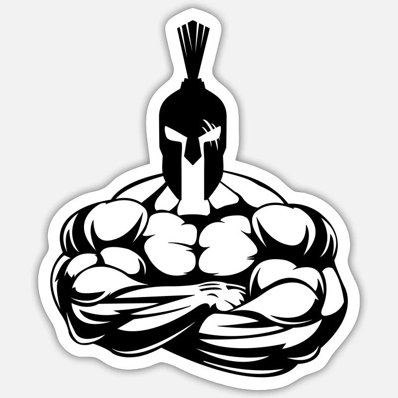 Forte Spartiate - Sticker taille S (10 x 10 cm) - blanc mat