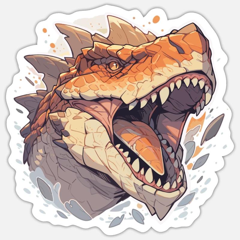 T-Rex Dinosaurier - Sticker Größe S (10 x 10 cm) - Mattweiß