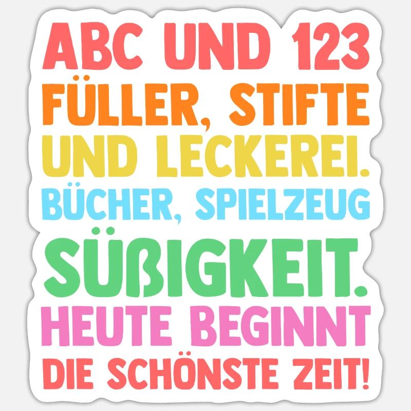 Erste Klasse Einschulung Erstklässler Schulkind - Sticker Größe S (10 x 10 cm) - Mattweiß