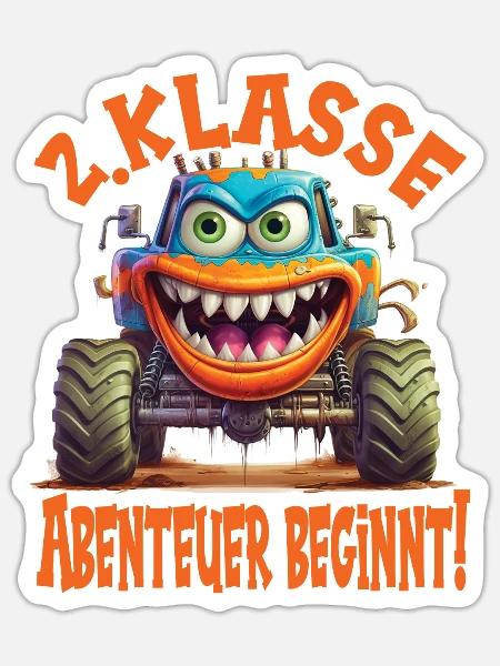 Schuljahr 2 - Sticker Größe S (10 x 10 cm) - Mattweiß