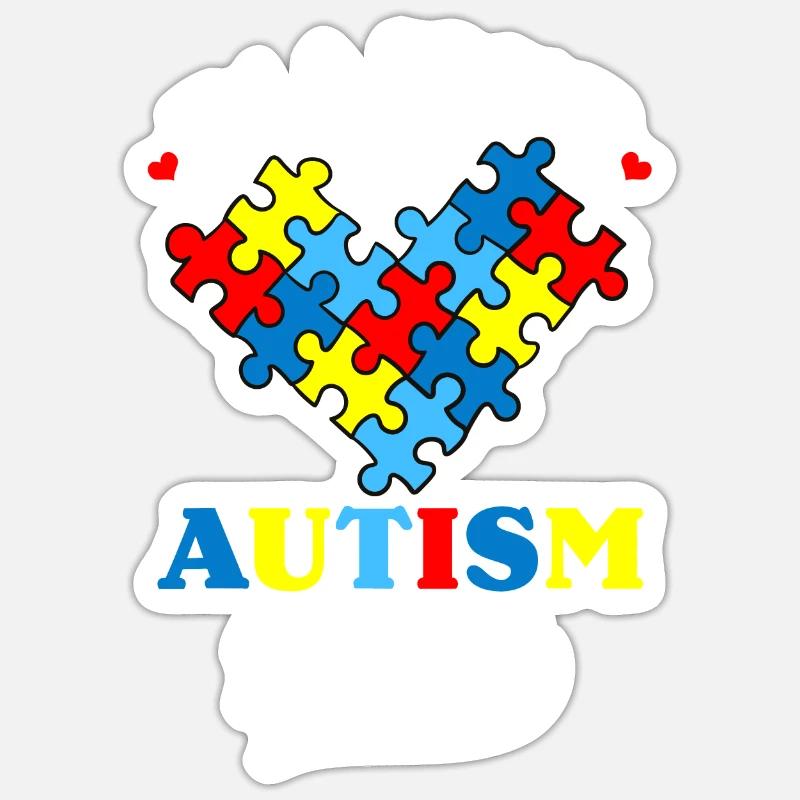 Ich bin eine stolze Mutter Autismus-Bewusstsein Autistisches Herz Sticker Größe S (10 x 10 cm)