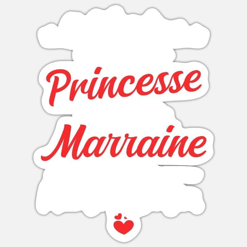 Princesse et Marraine - Sticker taille S (10 x 10 cm) - blanc mat