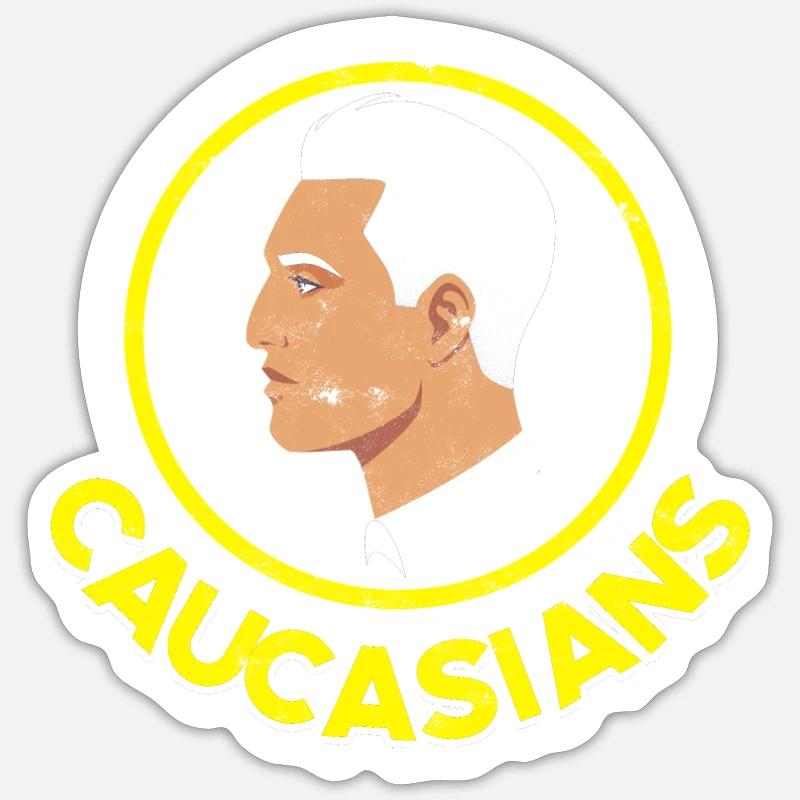 Caucasiens - Identité ethnique - Sticker taille S (10 x 10 cm) - blanc mat